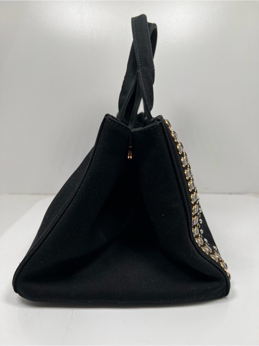 PRADA Tote Bag Canapa studs canvas Nero (Black) Women - Picture 4 of 13